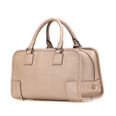 ロエベ アナグラム アマソナ28 ハンドバッグ グレー レザー レディース LOEWE 【中古】