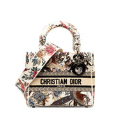 ディオール レディーディオール ディーライト D-LITE ジャルダン ボタニーク ハンドバッグ ショルダーバッグ 2WAY ホワイト ジャガード レディース Dior 【中古】