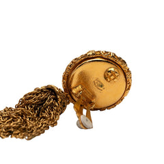 シャネル ココマーク 溶岩 ヨウガン ミラー フリンジ イヤリング ゴールド メッキ レディース CHANEL 【中古】