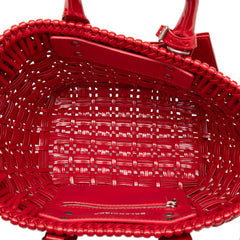 バレンシアガ ビストロXS バスケット ウィズ ストラップ ショルダーバッグ 2WAY 671342 レッド パテントレザー レディース BALENCIAGA 【中古】