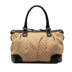 グッチ ディアマンテ スーキー ハンドバッグ ショルダーバッグ 2WAY 247902 ベージュ ブラック キャンバス レザー レディース GUCCI 中古