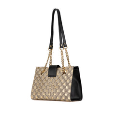 グッチ GGスモール パドロック ビー 蜂 チェーン ショルダーバッグ 498156 ベージュ ブラック PVC レザー レディース GUCCI 【中古】