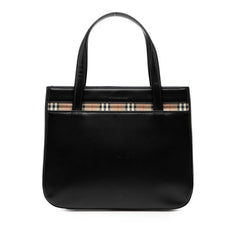 バーバリー ノバチェック ハンドバッグ ブラック マルチカラー キャンバス レザー レディース BURBERRY 中古