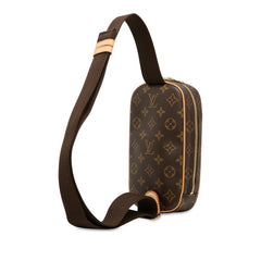 ルイ ヴィトン モノグラム ポシェットガンジュ ボディバッグ ショルダーバッグ M51870 ブラウン PVC レザー メンズ LOUIS VUITTON 中古