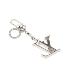 ルイ ヴィトン ポルト クレ イニシャル LV ロゴ キーリング キーホルダー チャーム M65071 シルバー メタル レディース LOUIS VUITTON 中古