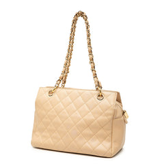 シャネル マトラッセ ココマーク チェーン ハンドバッグ ショルダーバッグ ベージュ キャビアスキン レディース CHANEL 【中古】