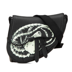 ディオール × カクタスジャック トラヴィススコット Cactus Jack サドルバッグ ショルダーバッグ ブラック レザー メンズ Dior 【中古】