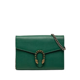 グッチ デュオニソス チェーン ウォレット ショルダーバッグ 401231 グリーン ゴールド金具 PVC レザー レディース GUCCI 中古