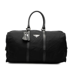 プラダ 三角ロゴプレート ボストンバッグ ナイロン レザー レディース PRADA 【中古】