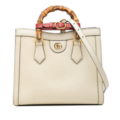 グッチ バンブー ダイアナ スモール ハンドバッグ ショルダーバッグ 2WAY 702721 アイボリー レザー レディース GUCCI 【中古】