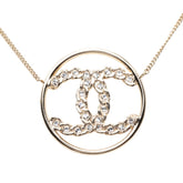 シャネル ココマーク ラウンド ネックレス B19P ゴールド メッキ ラインストーン レディース CHANEL 【中古】