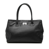 シャネル 2.55 エグゼクティブトート トートバッグ ハンドバッグ ブラック レザー レディース CHANEL 中古