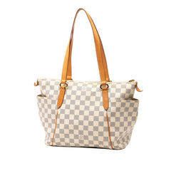 ルイ ヴィトン ダミエ アズール トータリーPM トートバッグ ショルダーバッグ N41280 ホワイト PVC レザー レディース LOUIS VUITTON 【中古】