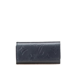 ルイ ヴィトン モノグラム マット ミュルティクレ4 キーケース M65162 ブルー レザー メンズ LOUIS VUITTON 【中古】