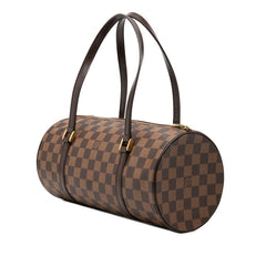 ルイ ヴィトン ダミエ パピヨン30 ハンドバッグ N51303 ブラウン PVC レザー レディース LOUIS VUITTON 【中古】