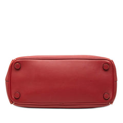 プラダ 三角ロゴプレート ハンドバッグ ショルダーバッグ 2WAY ホワイトステッチ BN2863 レッド フォーコ カーフ レディース PRADA 【中古】