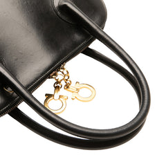 サルヴァトーレフェラガモ ガンチーニ ハンドバッグ ショルダーバッグ 2WAY ブラック レザー レディース Salvatore Ferragamo 【中古】