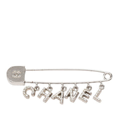 シャネル 安全ピン モチーフ ブローチ 01P刻印 シルバー メタル ラインストーン レディース CHANEL 【中古】