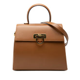 サルヴァトーレフェラガモ ガンチーニ ハンドバッグ ショルダーバッグ 2WAY E210536 ブラウン レザー レディース Salvatore Ferragamo 【中古】