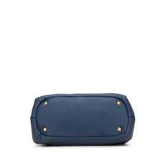 プラダ ロゴ ハンドバッグ トートバッグ BR4992 ブルー レザー レディース PRADA 【中古】