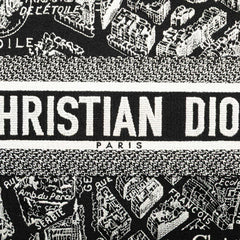 ディオール ブックトート ミディアム Plan de Paris エンブロイダリー トートバッグ ハンドバッグ ブラック ホワイト キャンバス レディース Dior 【中古】