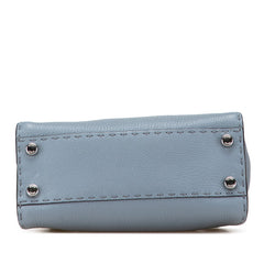 フェンディ ピーカブー ミニ ハンドバッグ ショルダーバッグ 2WAY 8BN244 ブルー レザー レディース FENDI 【中古】