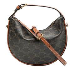 セリーヌ トリオンフ ティーン ルル ハンドバッグ ショルダーバッグ 2WAY ブラック ブラウン PVC レザー レディース CELINE 【中古】