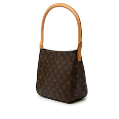 ルイ ヴィトン モノグラム ルーピングMM ショルダーバッグ ハンドバッグ M51146 ブラウン PVC レザー レディース LOUIS VUITTON 【中古】