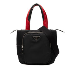 プラダ カーゴスモール ハンドバッグ ショルダーバッグ 2WAY 1BG270 ブラック レッド ナイロン レディース PRADA 【中古】