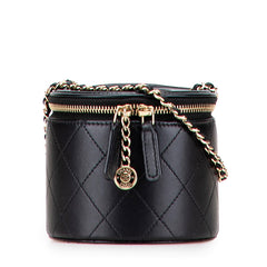 シャネル マトラッセ ココマーク チェーン バニティバッグ ショルダーバッグ ブラック ラムスキン レディース CHANEL 【中古】
