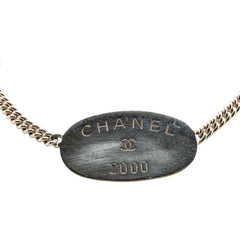 シャネル オーバルタグ 2000 チェーン ネックレス シルバー メタル レディース CHANEL 【中古】