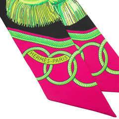 エルメス ツイリー Epaulettes 肩章 スカーフ ブラック マルチカラー シルク レディース HERMES 【中古】