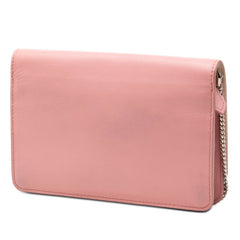 フェンディ チェーン ショルダーバッグ ウォレット 8M0346 ピンク レザー レディース FENDI 【中古】