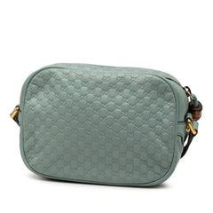 グッチ マイクログッチシマ バンブー バンブー 斜め掛け ショルダーバッグ 309538 ブルー系 レザー レディース GUCCI 【中古】