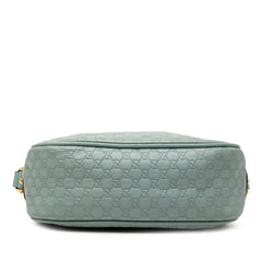 グッチ マイクログッチシマ バンブー バンブー 斜め掛け ショルダーバッグ 309538 ブルー系 レザー レディース GUCCI 【中古】