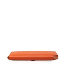 エルメス アザップ ロング シルクイン ラウンドファスナー 長財布 U刻印 フー オレンジ ヴォーエプソン レディース HERMES 【中古】