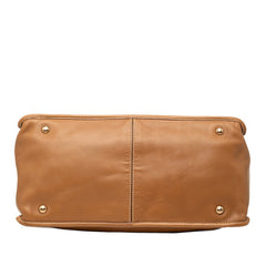 プラダ 三角ロゴプレート ハンドバッグ ショルダーバッグ 2WAY ブラウン レザー レディース PRADA 【中古】