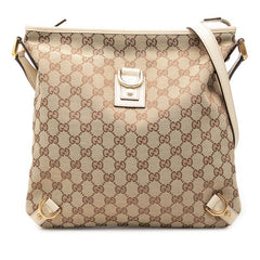 グッチ GGキャンバス アビー 斜め掛け ショルダーバッグ 131326 ブラウン キャンバス レザー レディース GUCCI 【中古】