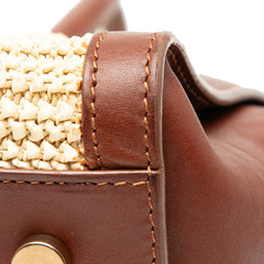 サンローラン ベイビー ダウンタウン カバス ハンドバッグ ショルダー 斜め掛け 2WAY 436834 ベージュ ブラウン ラフィア レザー レディース SAINT LAURENT 【中古】