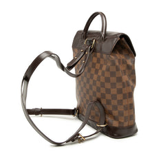 ルイ ヴィトン ダミエ ソーホー リュック バックパック N51132 ブラウン PVC レザー レディース LOUIS VUITTON 【中古】