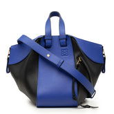 ロエベ アナグラム ハンモック スモール ハンドバッグ ショルダーバッグ 2WAY ブラック ブルー レザー レディース LOEWE 中古