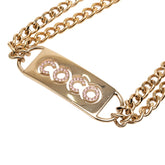 シャネル ココマーク COCOロゴ チェーンベルト 02P ゴールド メッキ ラインストーン レディース CHANEL 【中古】