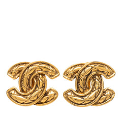 シャネル ヴィンテージ マトラッセ ココマーク イヤリング ゴールド メッキ レディース CHANEL 【中古】