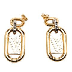 ルイ ヴィトン エブリデイ チェーン LV スタッド スイングピアス M00603 ゴールド シルバー メッキ メタル レディース LOUIS VUITTON 【中古】