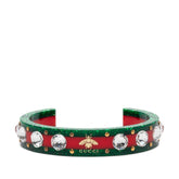 グッチ シェリーライン ビー バングル レッド グリーン プラスチック クリスタル レディース GUCCI 【中古】