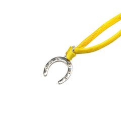エルメス トゥールビヨン ネックレス シルバー イエロー メタル シルク レディース HERMES 【中古】