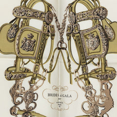 エルメス カレ42 BRIDES de GALA スカーフ グリーン系 マルチカラー シルク レディース HERMES 中古