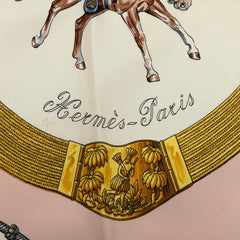 エルメス カレ90 パンパ Pampa スカーフ ライトピンク マルチカラー シルク レディース HERMES 中古