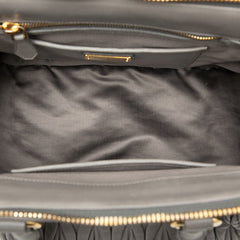 ミュウミュウ マテラッセ ハンドバッグ ショルダーバッグ 2WAY RLN061 グレー レザー レディース MIUMIU 【中古】