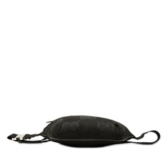 グッチ ジャンボGG ボディバッグ ウエストバッグ 696031 ブラック キャンバス レザー メンズ GUCCI 【中古】